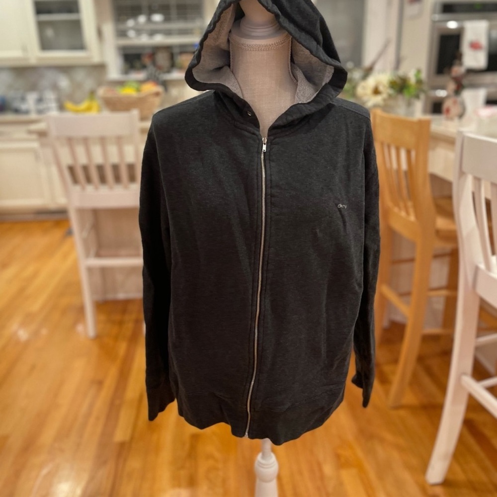 💜 5 for $25 or 3 for $18 DKNY gray zip up hoodie